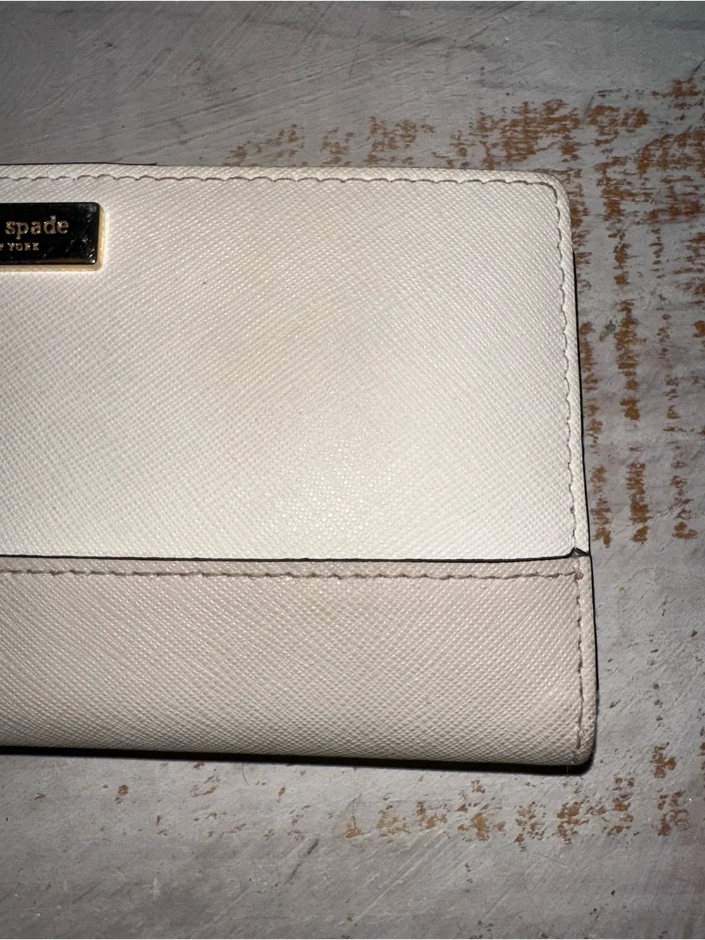 kate spade Two-Tone Cream and Beige Long Wallet